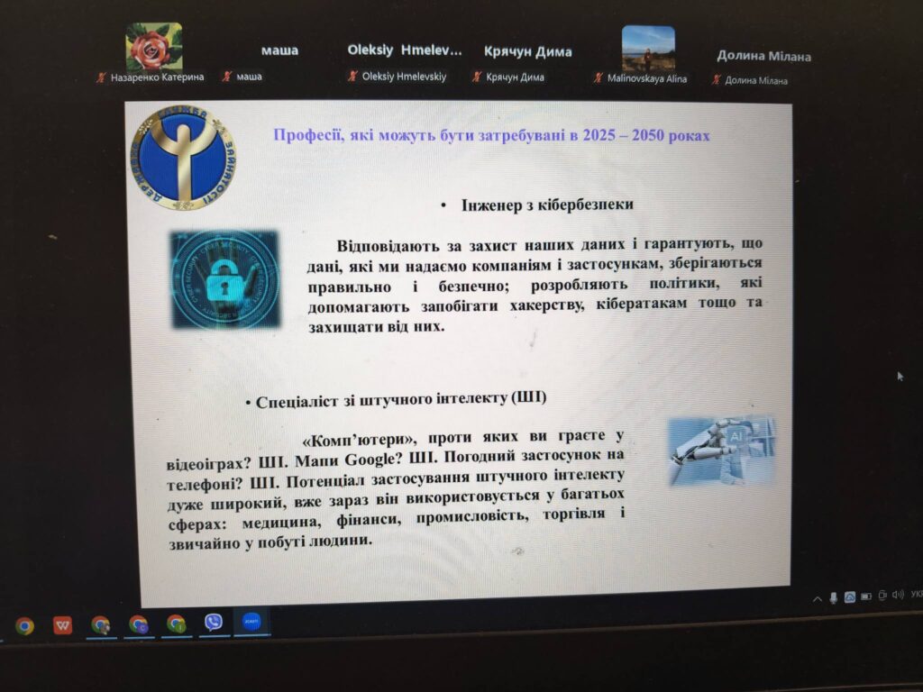 Профорієнтаційний захід "Прпофесії майбутнього" Профорієнтаційний захід "Прпофесії майбутнього"